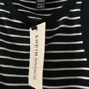 Black and white striped crop top for summer